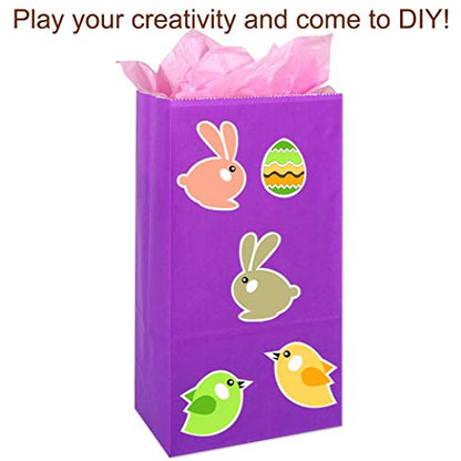 KEYYOOMY Mini Purple Paper Bags Paper Lunch Bags (50 CT, 3.5x2.4x7.1 in) - color: Purple, size: 3.5x2.4x7.1 in - Mini