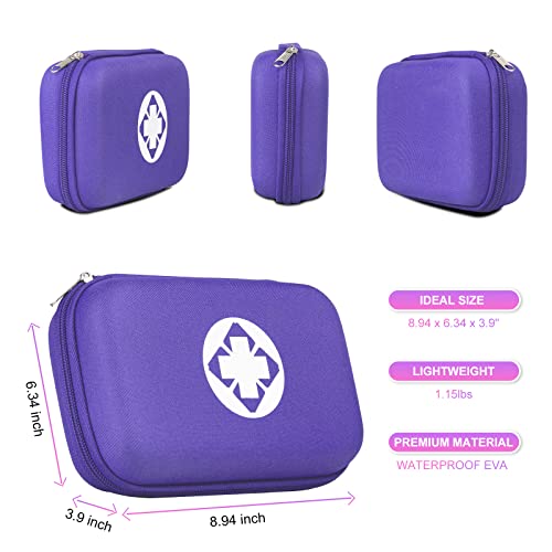 First Aid Kit 276PCS Car Home Camping Essentials Purple Emergency Kit - color: Purple-276pcs
