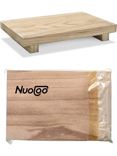 Nuogo Wood Pedestal Riser Stand for Kitchen Soap Tray,9 X 6 Inch,Natural - color: Natural, size: 9 x 6 Inch