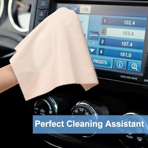 Frienda 12 Pack Large Glass Cleaning Cloth, Beige - color: Beige