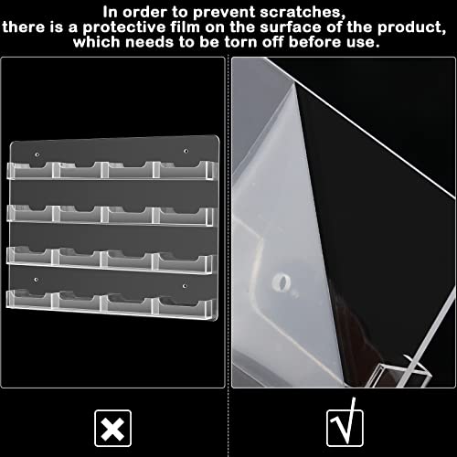 Hillban Acrylic Business Card Holder Wall Mount Office, 16 Pockets - size: 16 Pockets