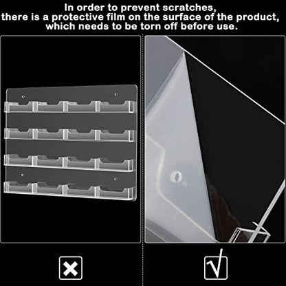 Hillban Acrylic Business Card Holder Wall Mount Office, 16 Pockets - size: 16 Pockets