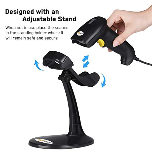 WoneNice Hands-Free USB Barcode Scanner with Stand for School Book Checkout