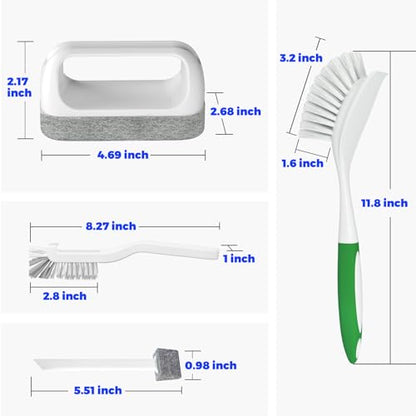 Holikme Dish Brush Cleaning Brush Set for Cleaning Groove Gap,Green - color: Green