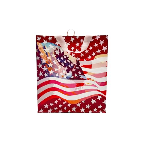 Earthwise Reusable Grocery Bags – Patriotic Gift Totes, Foldable & Water‑Resistant Shopping Bags, Durable Multi‑Use Eco Bags with Soaring Eagle Design (5 Pack)