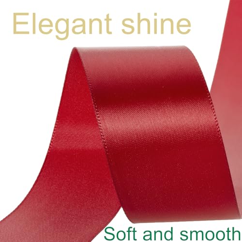1-1/2 Inch Red Ribbon 50Yards – Perfect for Gift Wrapping - color: Red, size: 1-1/2"