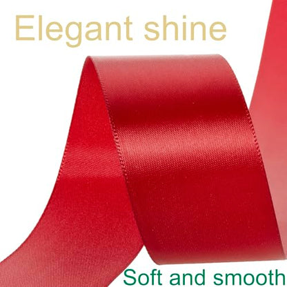 1-1/2 Inch Red Ribbon 50Yards – Perfect for Gift Wrapping - color: Red, size: 1-1/2"