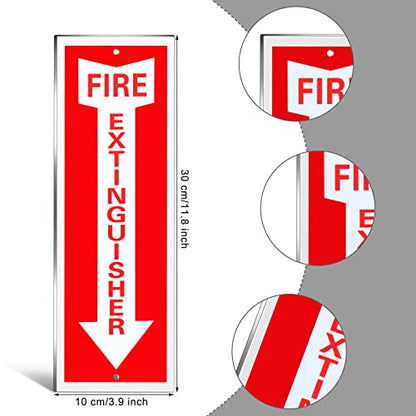 Tondiamo 4 Pack Fire Extinguisher Signs 4 x 12 Inch, Aluminum - size: 4 x 12 Inch (Pack of 2)