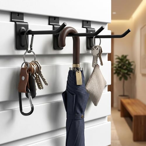 Slatwall Hooks 60 Pack Three Sizes 4/6/8 Inch Slat Wall Hanging Hook