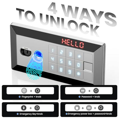 Large Drop Safe for Business, Biometric Cash Safe with Drop Slot Anti-Fishing, Fingerprint and Key Digital Lock, Fireproof Bag, 9 Cu.ft Heavy Duty Deposit Drop Box Safe for Money Retail Store