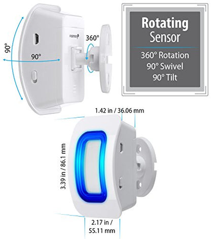 Fosmon WaveLink Wireless Driveway Alarm Chime, 1 Sensor 1 Receiver - style: 1 Receiver + 1 Motion Sensor