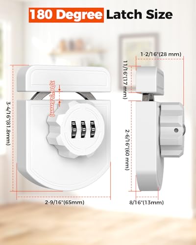 Combination Cabinet Lock, Keyless Code Lock, White, 1 Pack - color: White-1PC