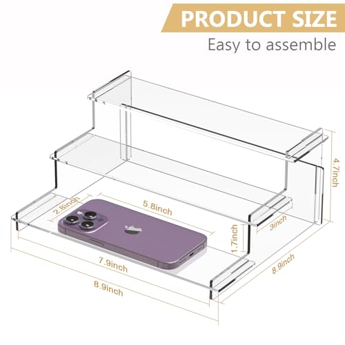 Acrylic Risers Display Stand, 3 Tier Cupcake Holder, Perfume Organizer