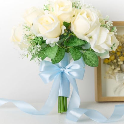 Baby Blue Satin Ribbon, 1 Inch, 50 Yards - color: Baby Blue