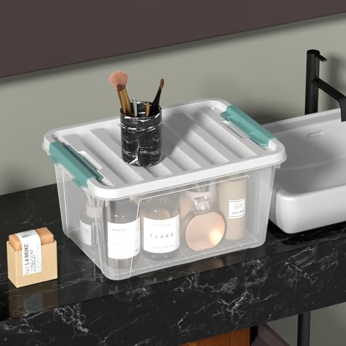 Zopnny 20 Quart Clear Latching Container Box, Plastic Storage Bin with Latching Lid, 6 Packs - size: 20 Quart