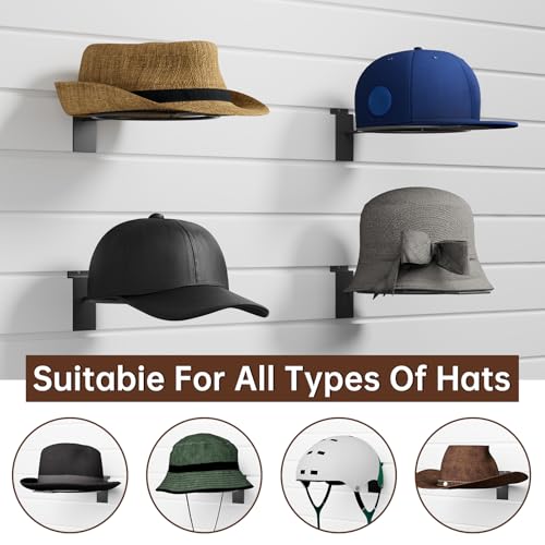 Slatwall Hat Holder, Metal Wire Hat Display Rack for Slat Board，Slatwall Accessories Hat Hook for Retail Display and Home Organization (5)