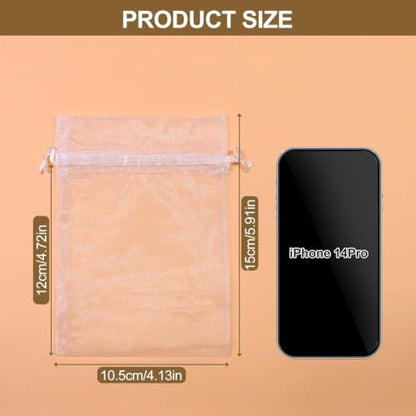 SumDirect 50Pcs 4x6 inches Sheer Organza Bags Jewelry Drawstring Pouches Wedding Party Christmas Favor Gift Bags - size: 50PCS