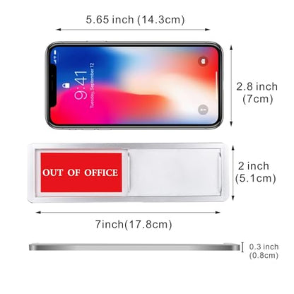 Out of Office/In Office Sliding Status Indicator, Privacy Available Sign - color: Silver In Office/Out Of Office