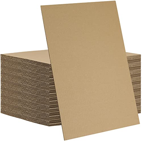 PINGEUI 50 Pack 11 x 17 Inches Corrugated Cardboard Sheets, 1/8" Thick Brown Chipboard Sheets, Corrugated Cardboard for Packing, Mailing, Backing,Crafts - size: 50 PCS 11 x 17 Inch
