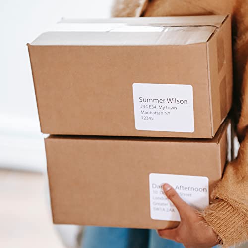 Blank Labels Address Barcode Shipping Labels, 4" x 3.33" (4 x 3-1/3) Permanent White Matte Label, Inkjet and Laser Printer Guaranteed Made in USA, 6 Labels Per Sheet- 10 Sheets - 60 Labels - size: 4" x 3.33"