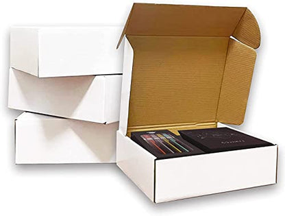 SNOGSWOG 28 Pack 10x8x3 inches Shipping Boxes, White Corrugated Cardboard Box Literature Mailer - size: White 10x8x3 Inches