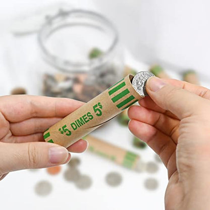 LLIKED 118 PCS Preformed Coin Wrappers Rolls-Dimes - size: 118 Dimes Coin Rolls