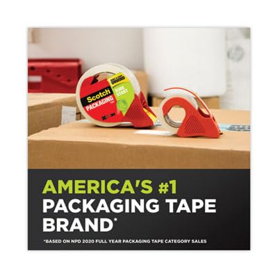 Scotch Brand Sure Start Shipping Packaging Tape with Dispenser, 2 Inches x 800 Inches (145), Clear