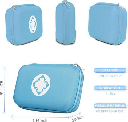 First Aid Kit 276PCS Car Home Camping Essentials Blue Emergency Kit - color: Blue-276pcs