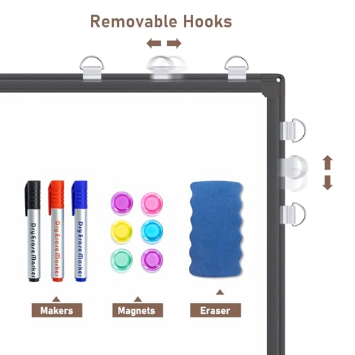 Maxtek Black Whiteboard and Cork Board Combo 24 x 18 in, Wall Mounted - size: 18" x 24"