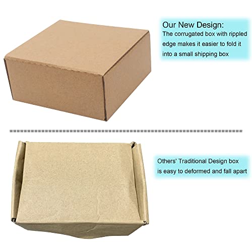 10 Pack Small Shipping Boxes 4x4x2'' (Inner Size) Corrugated Small Cardboard Boxes for Shipping, Recyclable Packaging Boxes for Business, Mailer, Gift Packing, Crafts Packing, Jewelry Boxes, Brown - size: 4 x 4 x 2 inches 10 pack