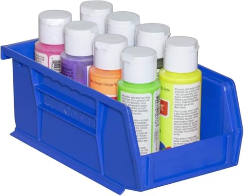 Akro-Mils 30220 AkroBins Plastic Storage Bins, 7"x4"x3", Blue, 24-Pack - color: Blue