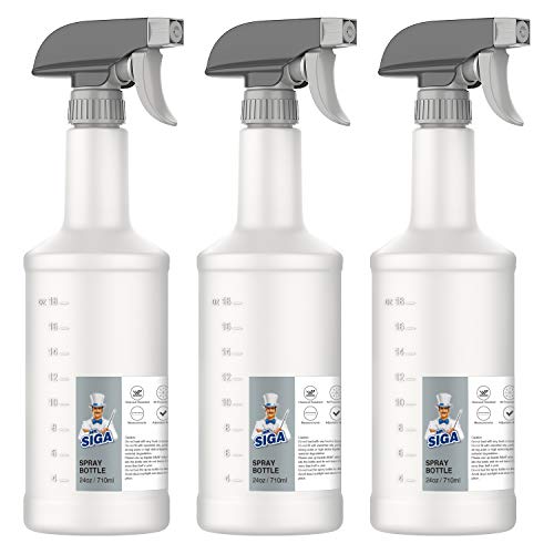 MR.SIGA 24 oz Empty Plastic Spray Bottles for Cleaning Solutions, 3 Pack - size: 710ml, 3 Pack