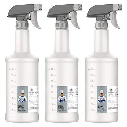 MR.SIGA 24 oz Empty Plastic Spray Bottles for Cleaning Solutions, 3 Pack - size: 710ml, 3 Pack
