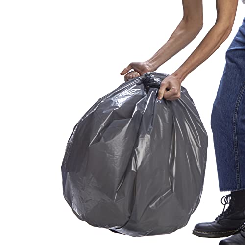 Consolidated Plastics Premium Commercial Trash Can Liners, Leak-Free Bulk Garbage Bags for Offices Made in USA (Gray 56 Gal. 43x48 1.9 Mil X-Heavy – 100 Case) - color: Gray 56 Gal. 43x48 1.9 Mil X-Heavy (100 Case)