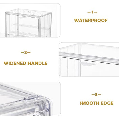 3 Layer Acrylic Display Case Stackable Clear Box for Collectibles,2 Pack - size: XLarge 2 Pack
