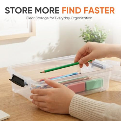 Superio 2.3 Quart Clear Plastic Storage Containers with Lids, Stackable Organizer Bins, BPA-Free Storage Boxes for Home, Office, Dorm & Classroom, 2 Pack - size: 2.3 Quart