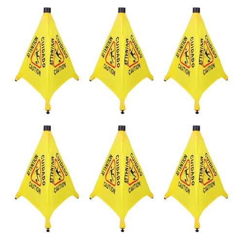 6 Pcs 20 Inch Pop Up Wet Floor Signs With Storage Tube