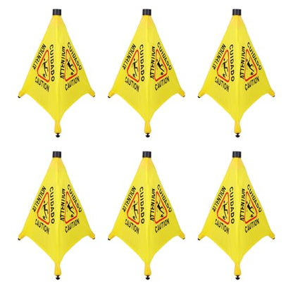 6 Pcs 20 Inch Pop Up Wet Floor Signs With Storage Tube