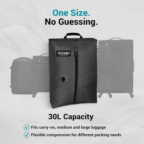 Travel Vacuum Compression Bags | Large 30L 1-Pack | Waterproof & Reusable | Space Saver Bags for Luggage | Wireless Pump Included - size: 1 Pack