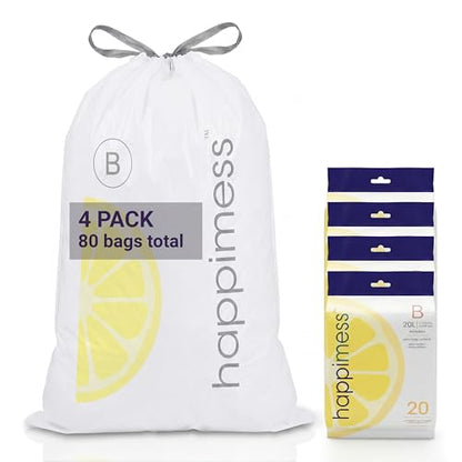 happimess 20-Count Lemon Scented 5.3 Gal Trash Bags, White, Pack of 4 - color: White (Lemon Scented), size: 80 Count (Pack of 1)
