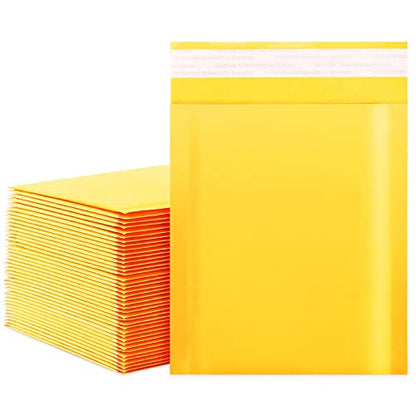 DaSen Kraft bubble mailers 6x9 Inch 50 Pack,Self-Sealing Paper Envelopes for Packaging,Strong Adhesion Envelope Mailers, Small Waterproof Cushioned Padded Shipping Bags Yellow #0 - size: 6x9-50Pc
