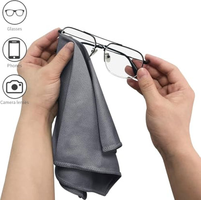 Puomue 6 Pack Microfiber Glass Cleaning Cloth, 16 Inch X 16 Inch, Lint Free Quickly Clean Window, Glasses, Windshields, Mirrors, and Stainless Steel, Grey - color: Grey