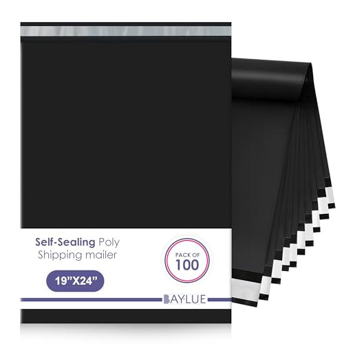 Black Poly Mailers 19x24, Self Seal Shipping & Mailing Bags, 100 Pack Bulk - color: Black, size: 19x24/ 100 Pack