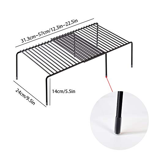 Tomorotec Expandable Cabinet Shelf Organizer, Metal Kitchen Pantry, Black - color: Black-1 Pcs