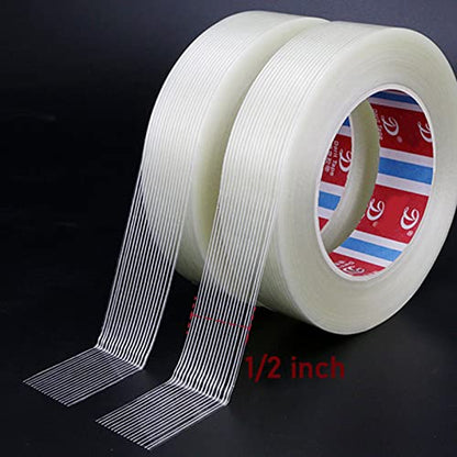 KAIY Strapping Tape 2 Roll Packing Fiberglass Tape 1/2 inch x 60yds