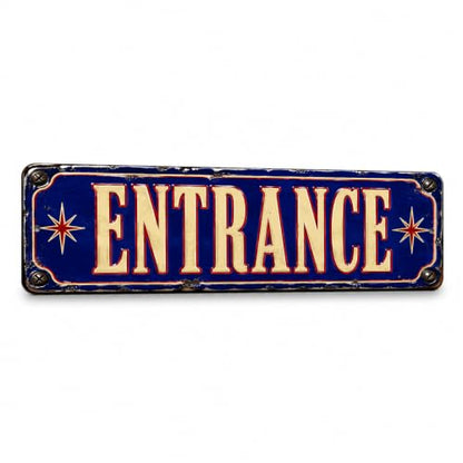 Entrance Vintage Enamel Business Sign - style: ENTRANCE