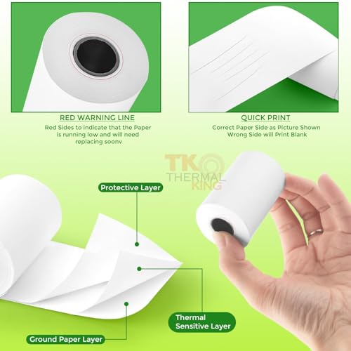 2 1/4" x 50' Credit Card Thermal Receipt Paper 50 Rolls - size: 2-1/4" x 50', style: 50 Rolls