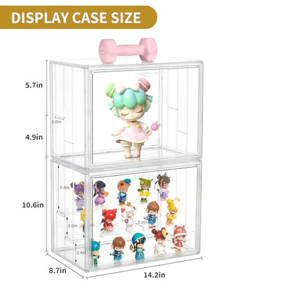 3 Layer Acrylic Display Case Stackable Clear Box for Collectibles,2 Pack - size: XLarge 2 Pack