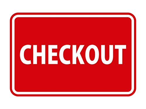 Signs ByLITA Classic Checkout Sign (Red) - Small - color: Red, size: 4 x 6" - Small (1 Pack)