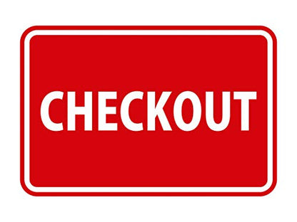 Signs ByLITA Classic Checkout Sign (Red) - Small - color: Red, size: 4 x 6" - Small (1 Pack)